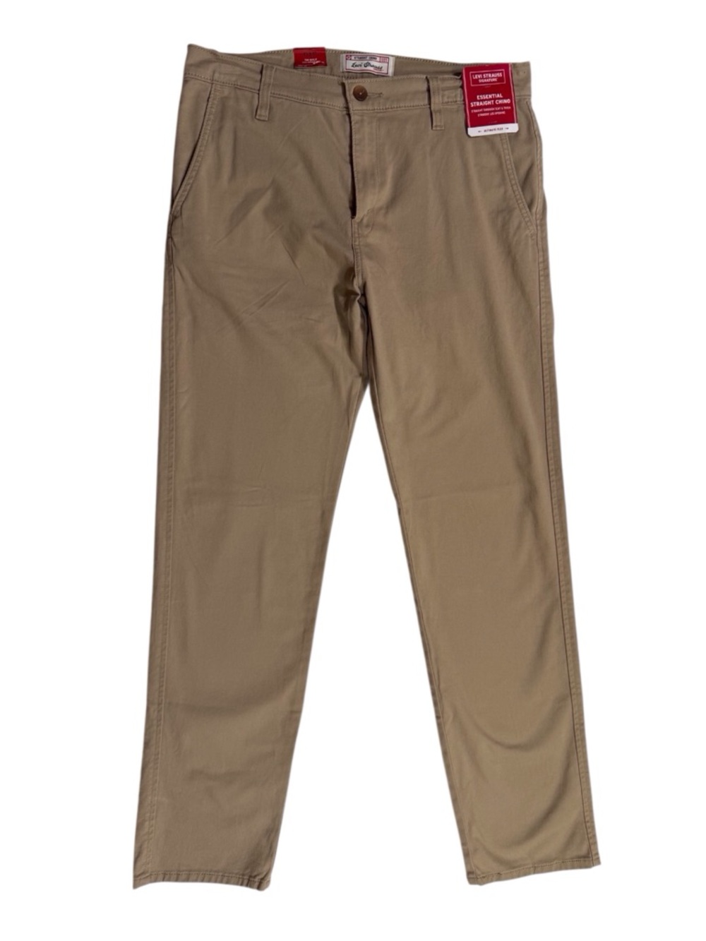 Levi Strauss tan essential straight chino with ultimate flex men’s size 32 x 32